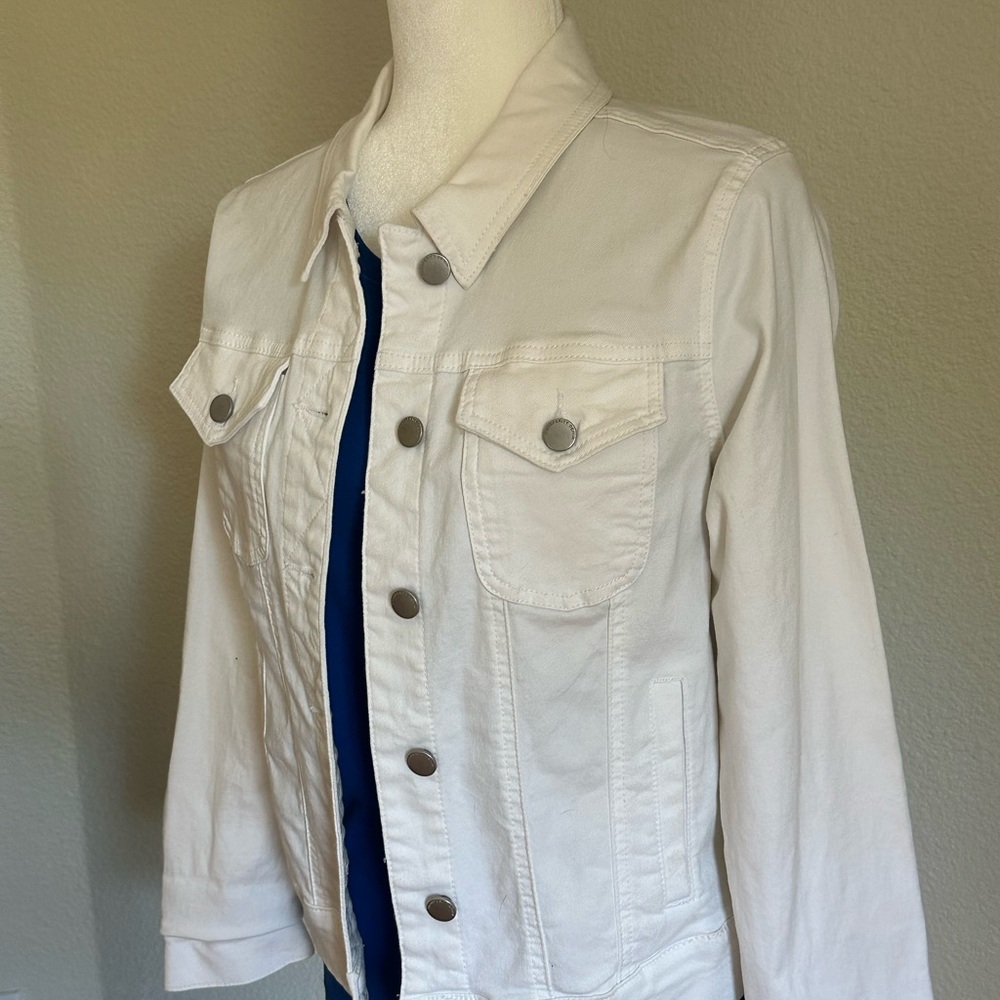 Women’s White Denim Jacket - Clean Classic Jean Jacket